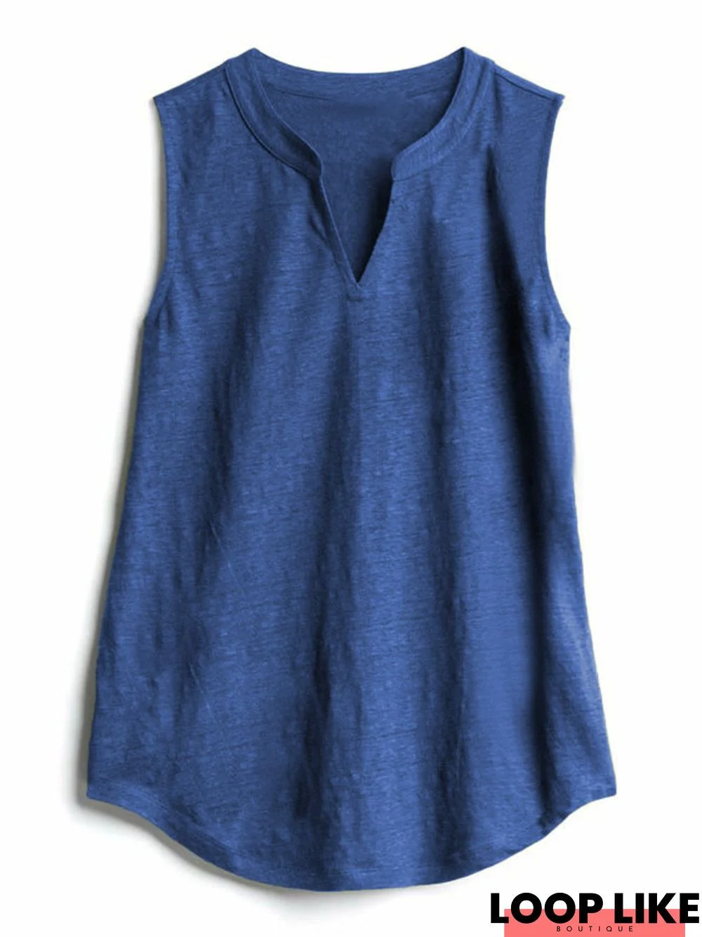 V-Neck Sleeveless Solid Tank Top