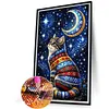 Diamond Painting -DIY Round Drill Starry Sky and Cats(40x60cm)