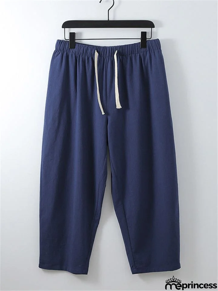 Laid-Back Style Notched Neck Button Detailing Soft Cotton Set T-Shirt + Drawstring Pants