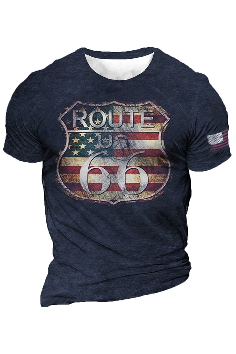 Tiboyz Men's Vintage Route 66 Short Sleeve T-Shirt
