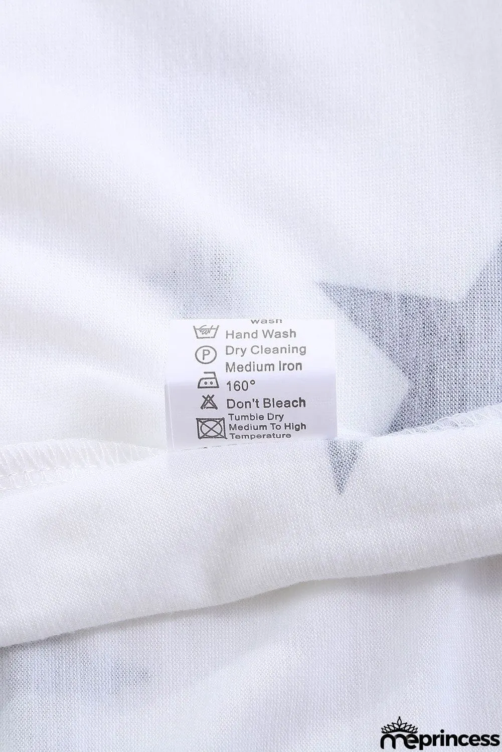 V Neck Stars Print Gray T-shirt