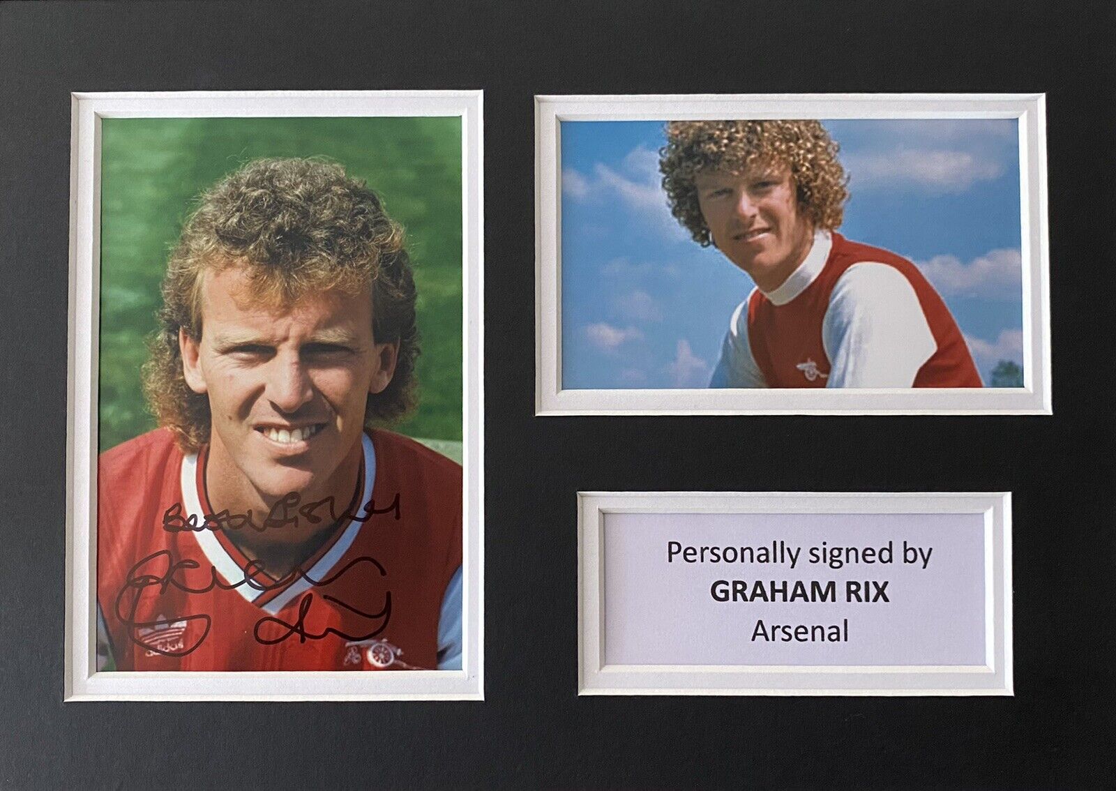 Graham Rix Genuine Signed Arsenal Photo Poster painting In A4 Mount Display