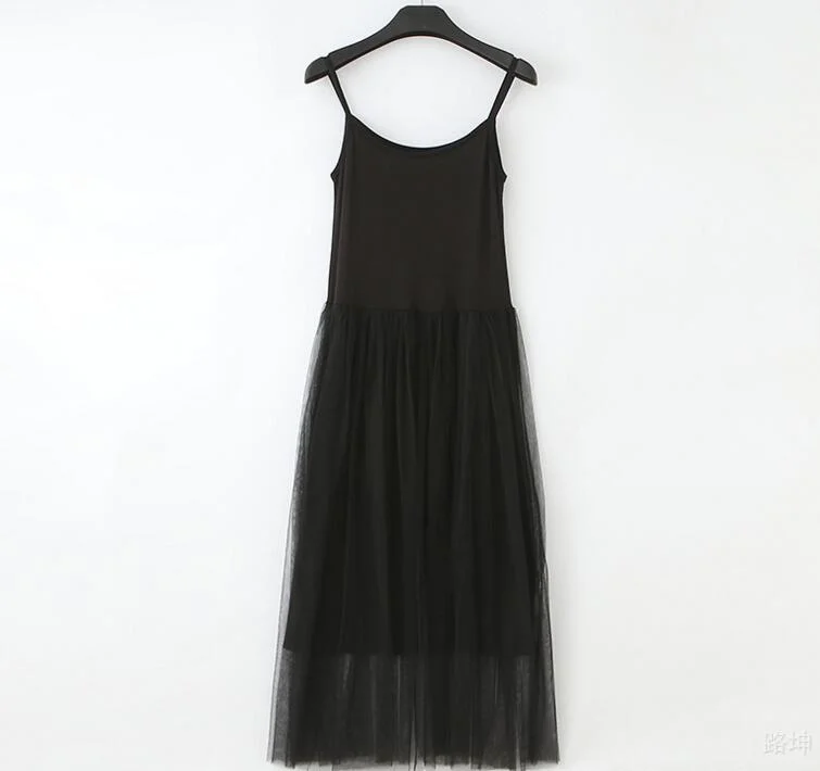 Toppies Women Summer Spaghetti Mesh Dress Sleeveless Comfy Modal Princess Dress Sundress for Women