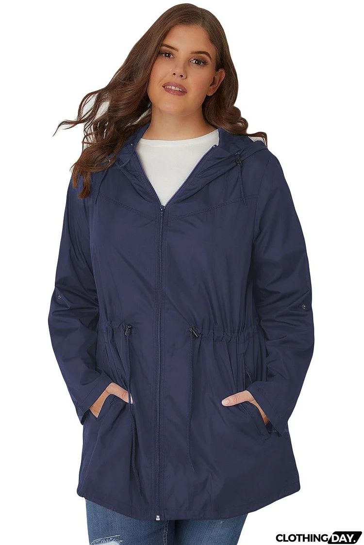 Plus Size Pocket Parka Jacket