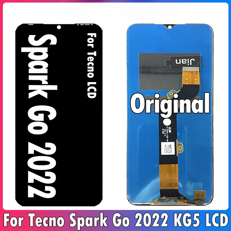Original 6.52'' For Tecno Spark Go 2022 LCD KG5 KG5h LCD Display Touch Screen Digitizer Assembly Replacement