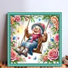 Happy Old Lady-11CT Stamped Cross Stitch 45*45cm