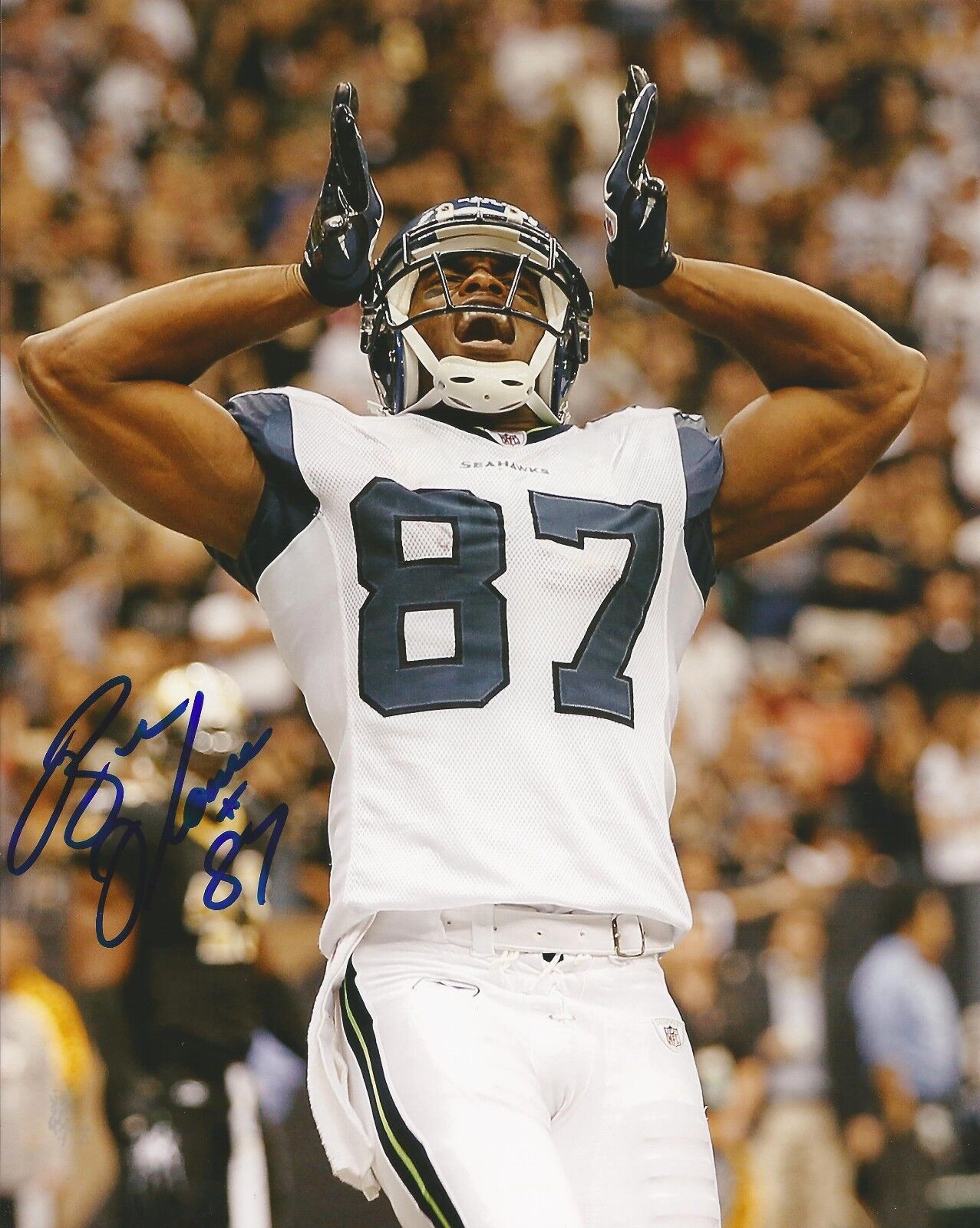 BEN OBOMANU SIGNED SEATTLE SEAHAWKS 8x10 Photo Poster painting #3 with COA & PROOF