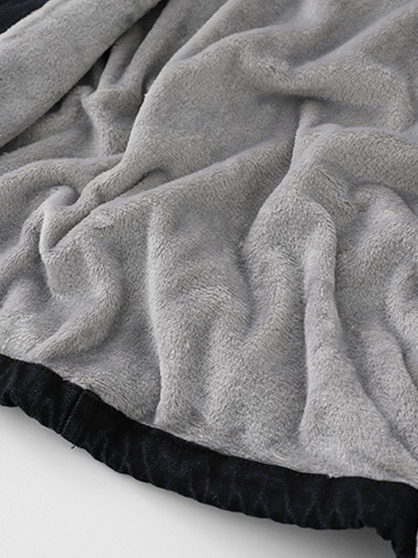 Oversized Faux Shearling Denim Coat