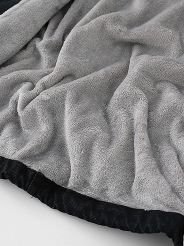 Oversized Faux Shearling Denim Coat