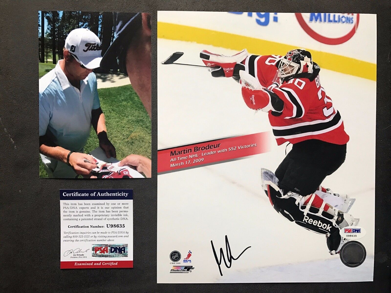 Martin Brodeur Hot! signed Devils 8x10 Photo Poster painting PSA/DNA cert PROOF!!