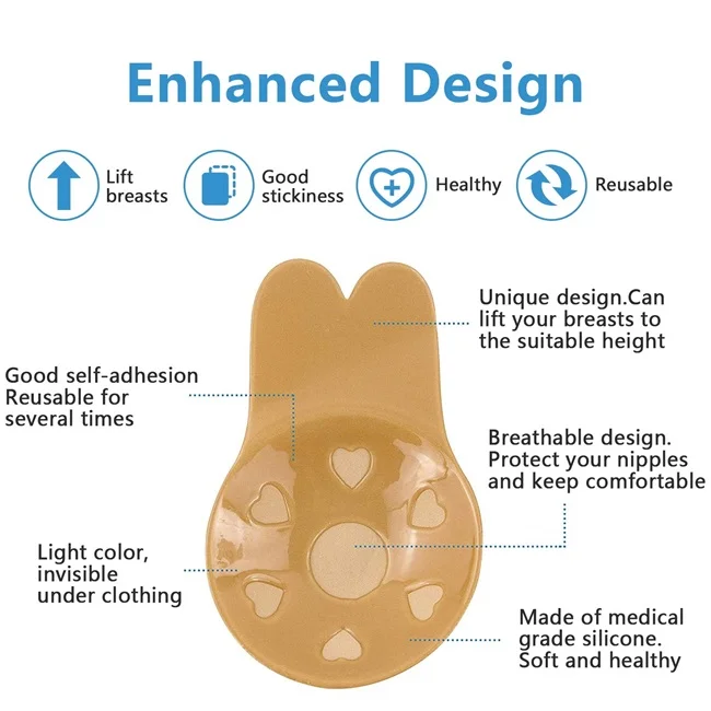 The Rabbit Lift-Up Invisible Bra (2 Pairs）- Rabbit Lift Up Bra