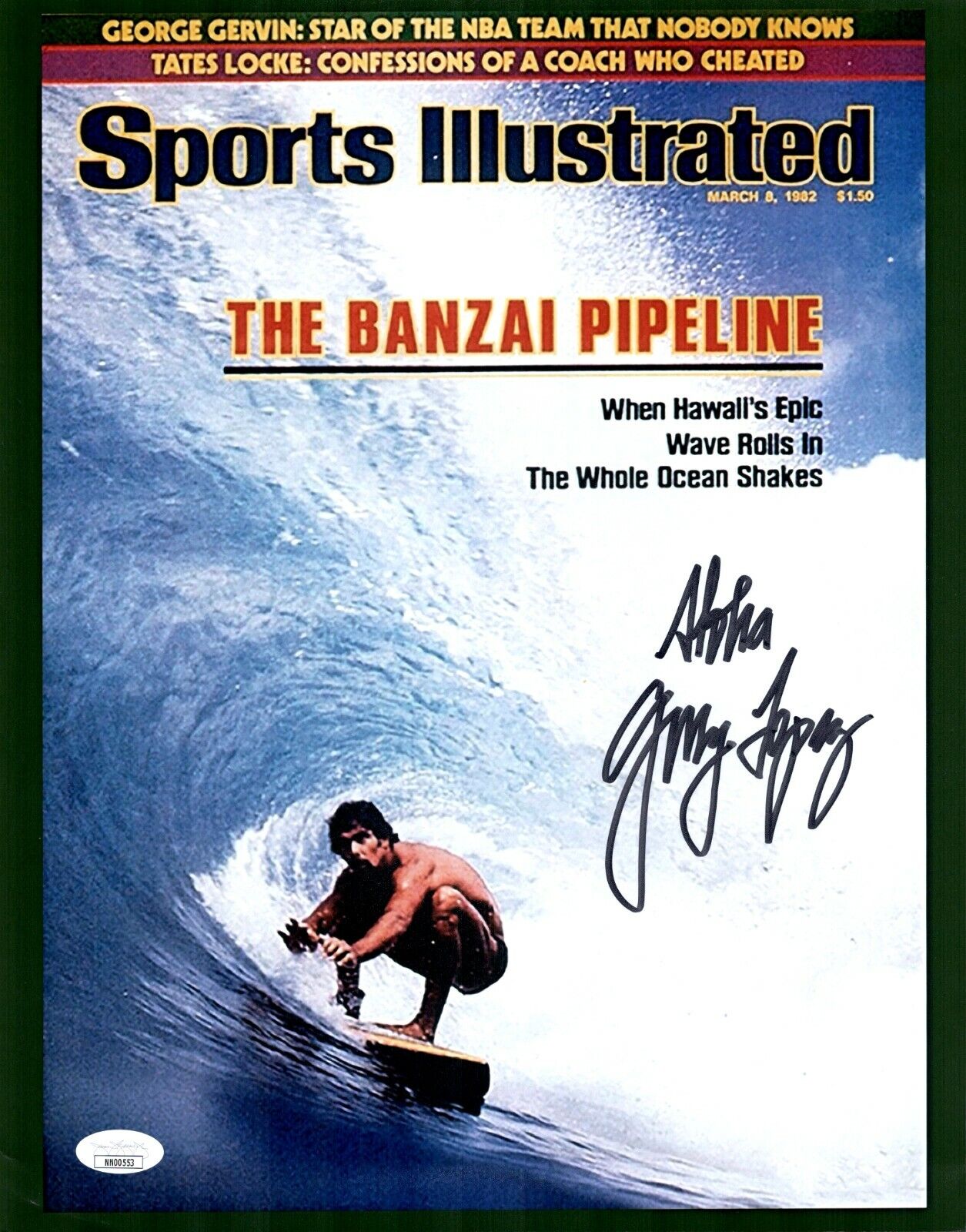 GERRY LOPEZ Signed MR. PIPELINE Surfing Legend 11x14 Photo Poster painting Autograph JSA COA