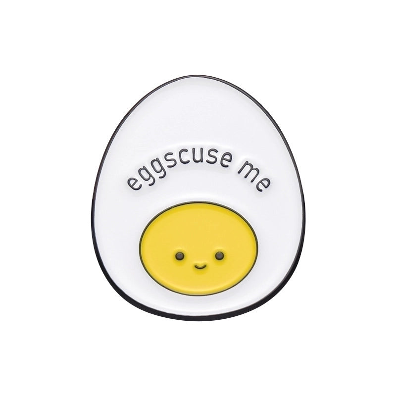 Cartoon Style Cute Letter Poached Egg Alloy Stamping Stoving Varnish Plating Women’s Brooches