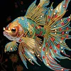carpe koi - peinture diamant de forme sp&eacute;ciale - 30*30cm
