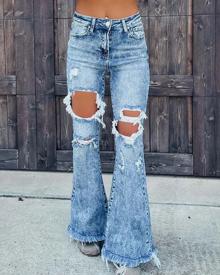 Broken Hole Skinny Jeans