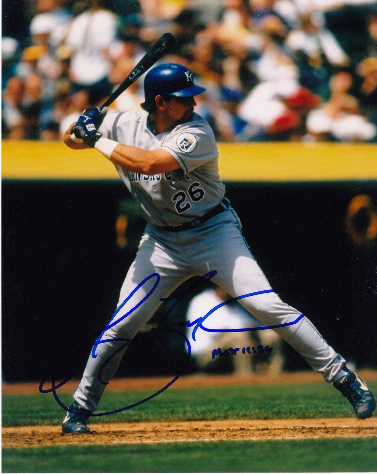 SAL FASANO KANSAS CITY ROYALS ACTION SIGNED 8x10