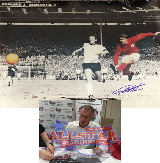 GEOFF HURST SIGNED ENGLAND 1966 WORLD CUP FINAL FOOTBALL HUGE 16x20