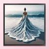 Beach Dress Girl-11CT/14CT/18CT Stamped/Counted Cross Stitch 45*45cm
