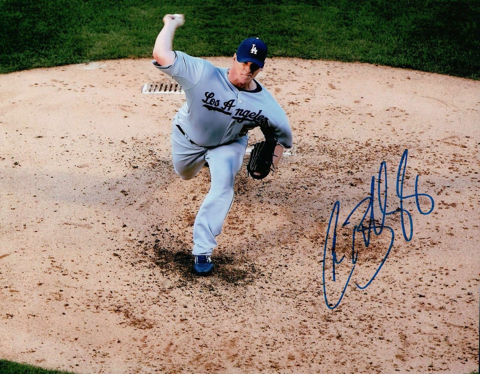 Chad Billingsley Signed 8X10 Photo Poster painting Autograph LA Dodgers Road Aerial Auto COA