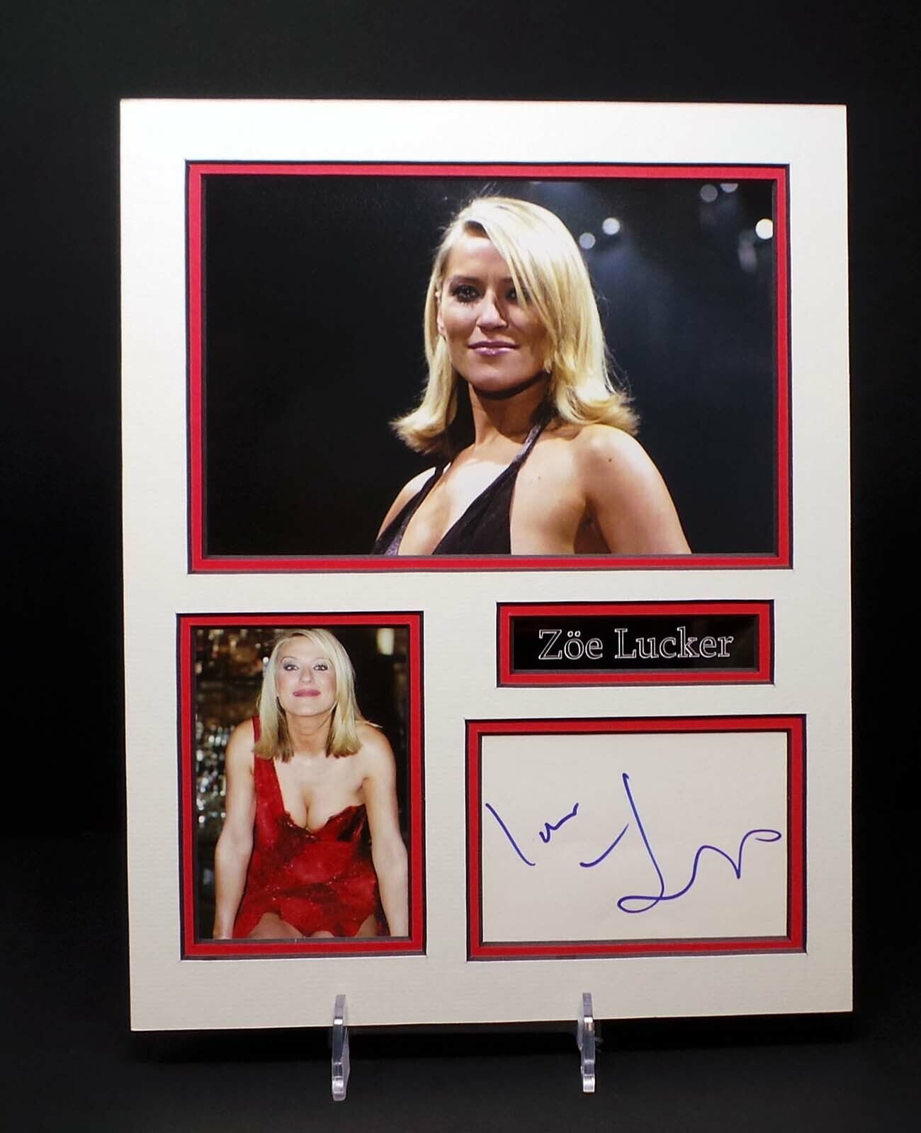 Zoe LUCKER Signed Mounted Sexy Photo Poster painting Display 1 AFTAL RD COA Eastenders Hollyoaks