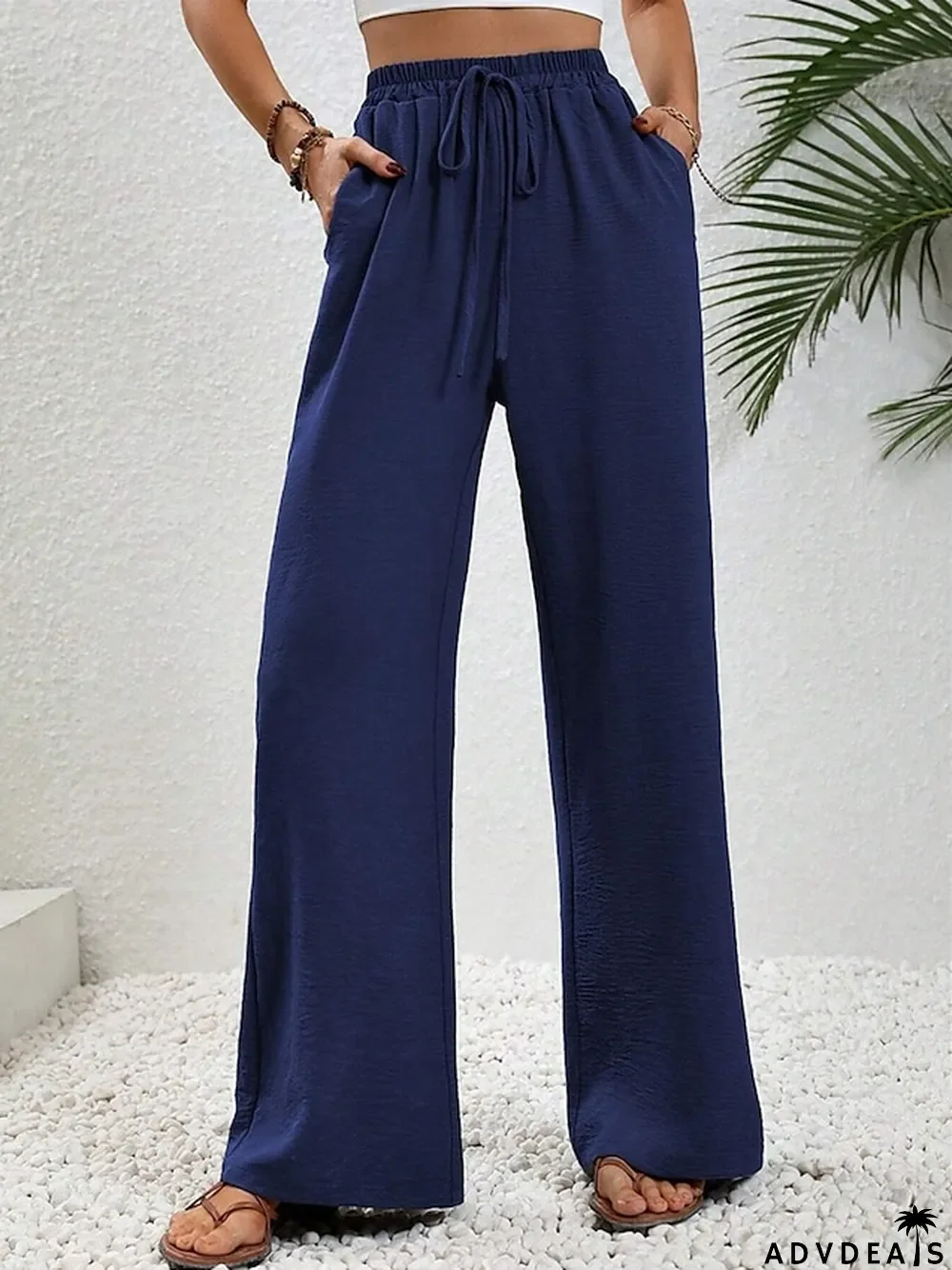 Women's Wide Leg Pants Trousers Full Length Fashion Streetwear Street Daily Apricot Black S M Fall Winter