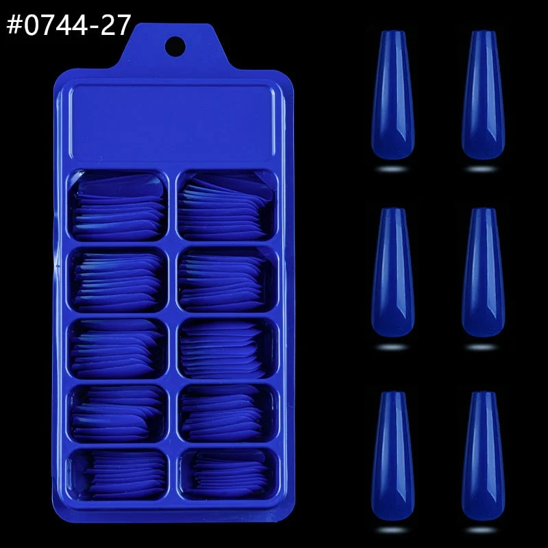 Lamemoria 100/500pcs/opp/box Fake Nails Coffin Nail Tips Press on Nails Natural Clear Long Ballerina DIY False Nail Full Cover-Nail Inspo