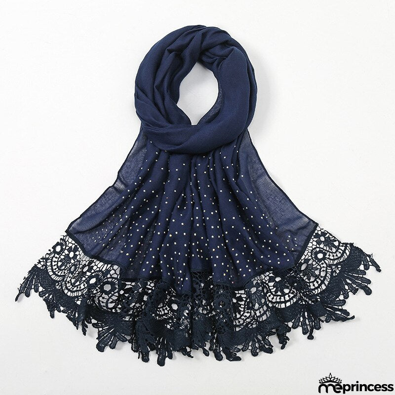Women's Arabian Polyester Headwear Rhinestone Elegant Hijabs