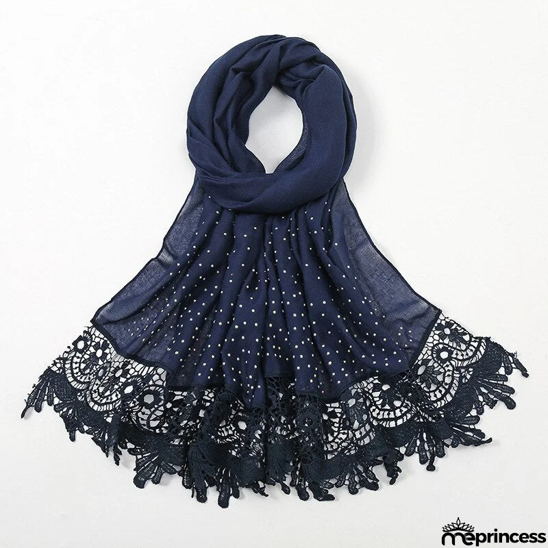 Women's Arabian Polyester Headwear Rhinestone Elegant Hijabs