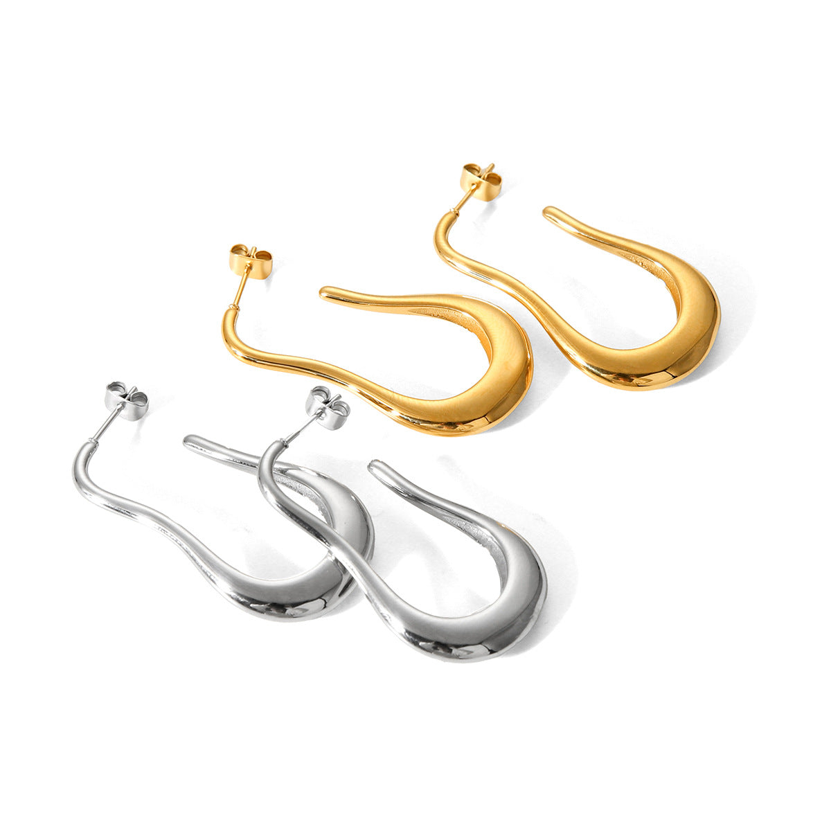 IG Style Circle Geometric Stainless Steel Electroplating Earrings