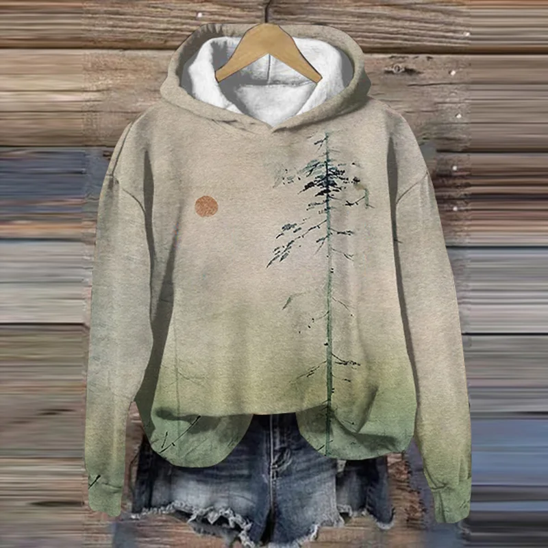 Mountain Sunrise Painting Art Hoodie