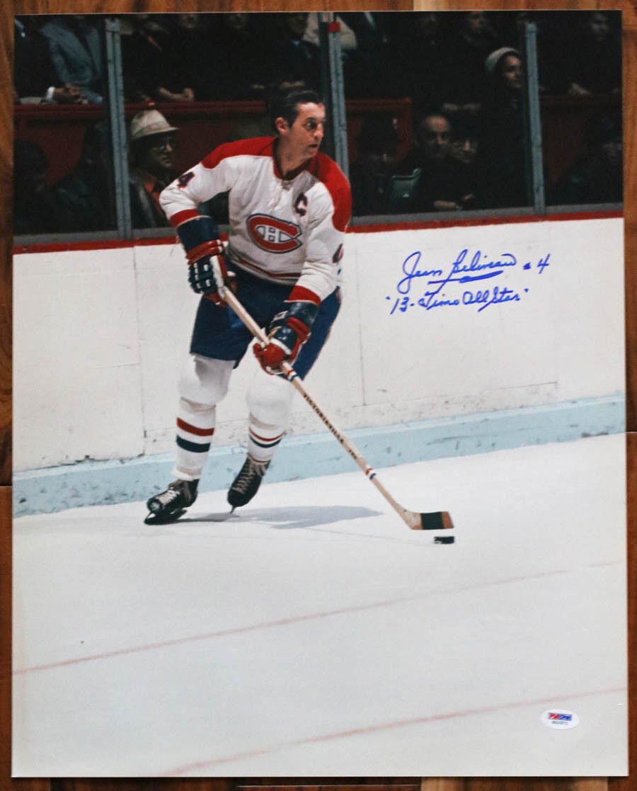 Jean Beliveau SIGNED 16x20 Photo Poster painting +13 Time All Star Canadiens PSA/DNA AUTOGRAPHED