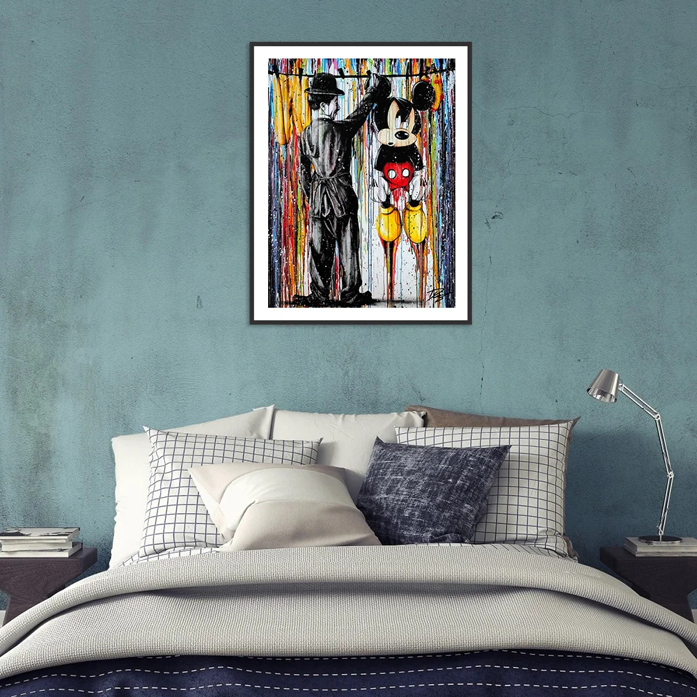 Full Round Diamond Painting 30*40cm - Chaplin And Mickey