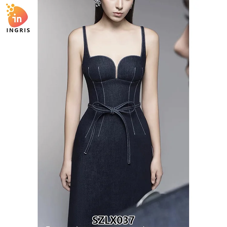 Vietnam Retro Pleated Print Party Dress Sexy Elegant Slim Waist Niche Design Sense Plus Floral Solid Patchwork Sweet-SZLX037