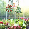 2pcs/set DIY Diamond Drawing Suncatcher Hanging Ornament Kit (Wreath Xmas Tree)