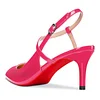 啦啦啦65mm Women Slingback Pumps Ankle Strap Jenlove Stiletto Mid Heel Close Pointed Toe Dress Red Bottoms Shoes  James Yang