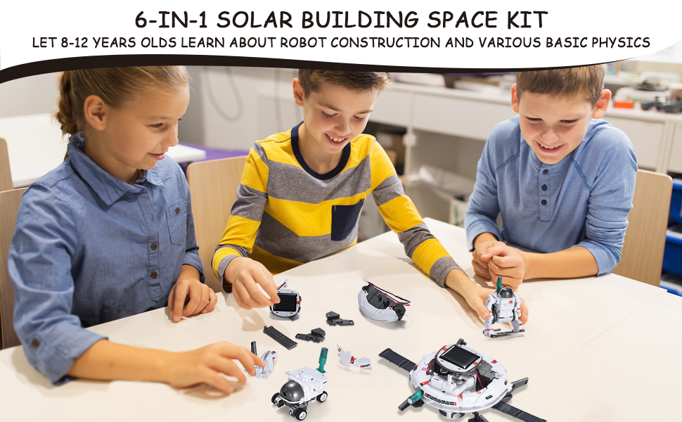 Build your own robot with this 6 in 1 space robot kit