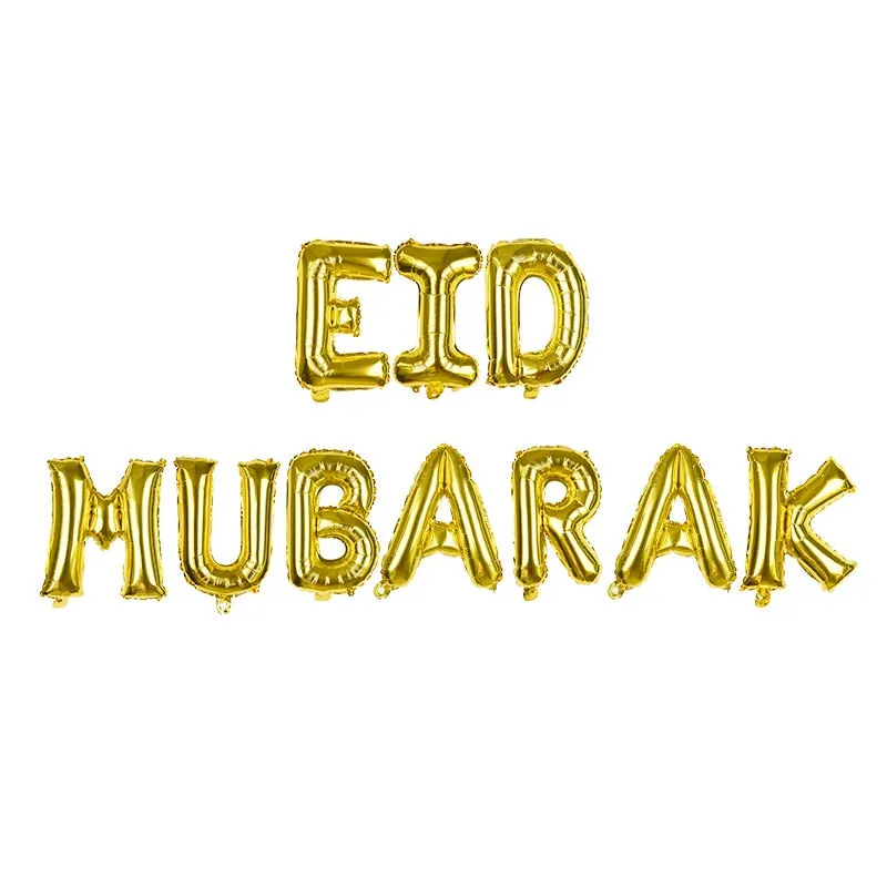 Ramadan Kareem Decoration Eid Mubarak Banner Balloons Disposable Tableware Set Ramadan Mubarak Muslim Islamic Party Decorations