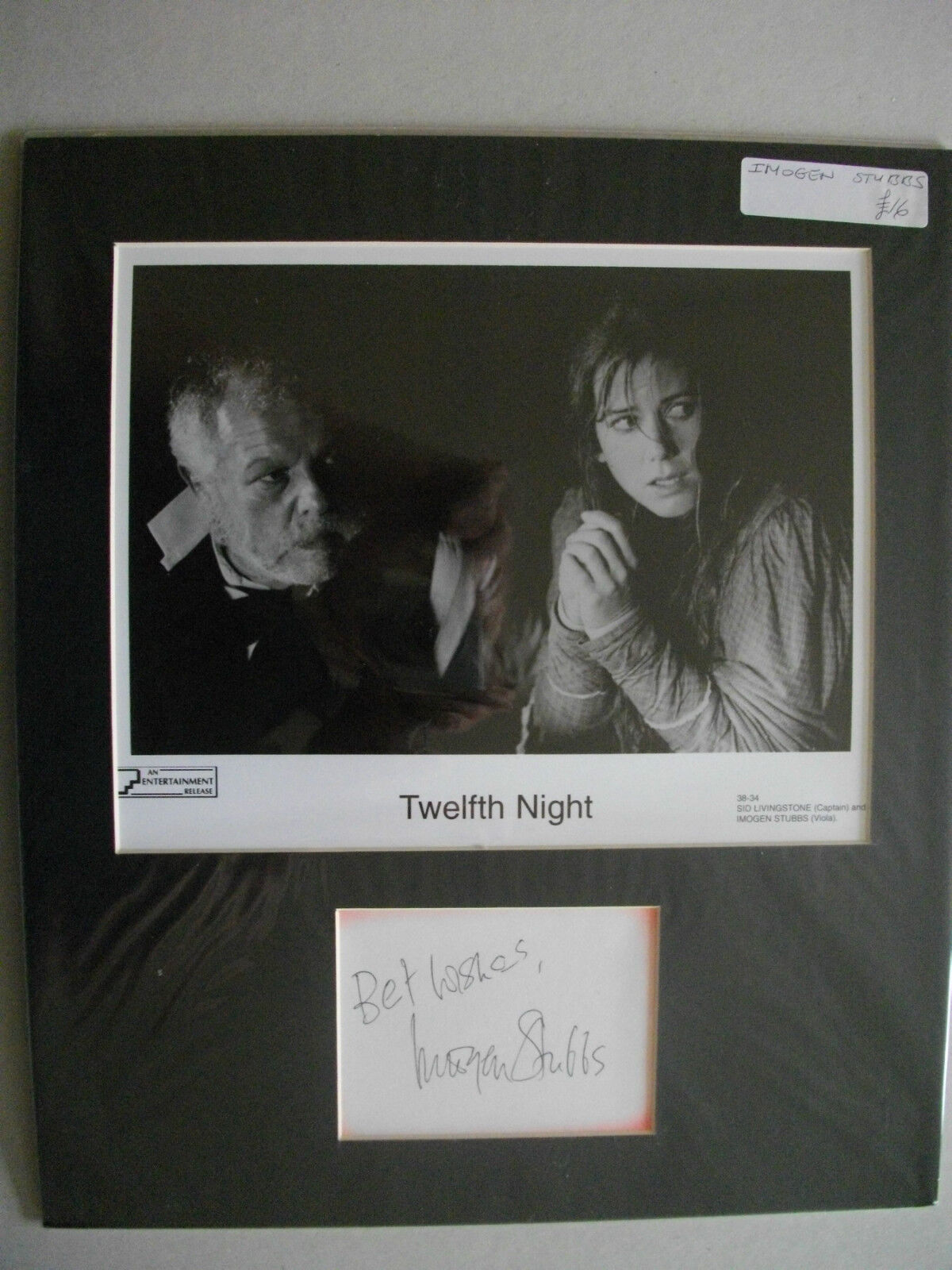 IMOGEN STUBBS AUTOGRAPHED MOUNT TWELFTH NIGHT