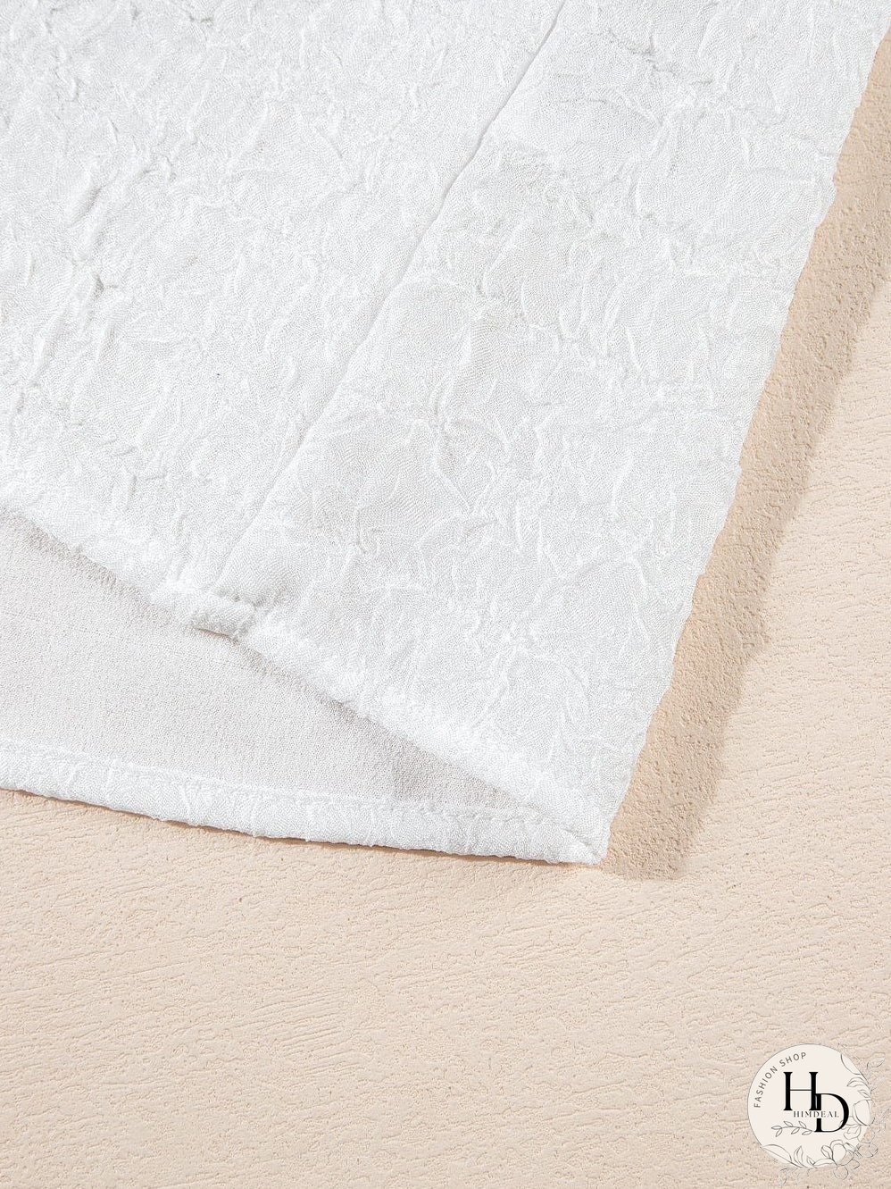 White Embroidered Puff Sleeve Top