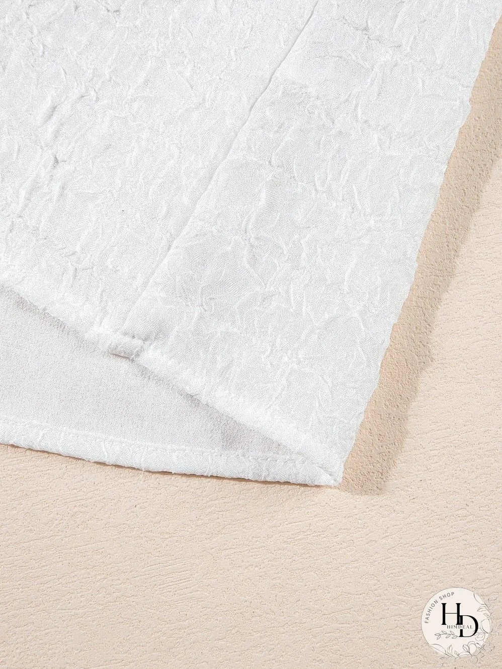 White Embroidered Puff Sleeve Top