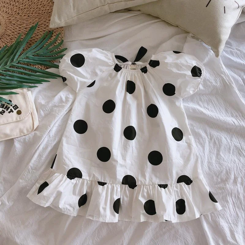 Children's clothing girls' summer clothing new polka dot long skirt small and medium-sized princess skirts children's dress