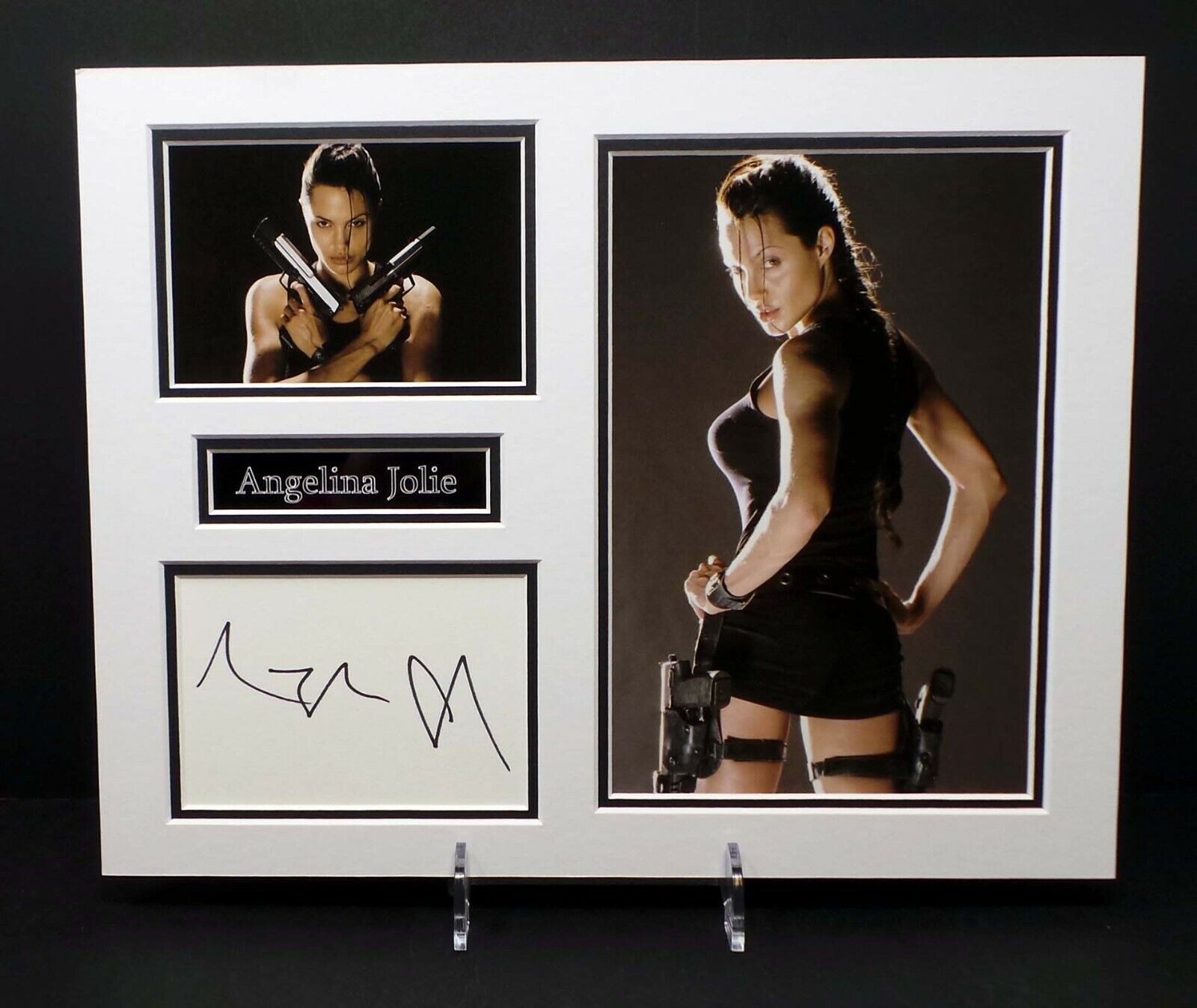 Angelina JOLIE Lara CROFT Tomb Raider Signed Mounted Photo Poster painting Display AFTAL RD COA