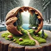 For&ecirc;t de noyer-drill rond peinture diamant-40*40cm
