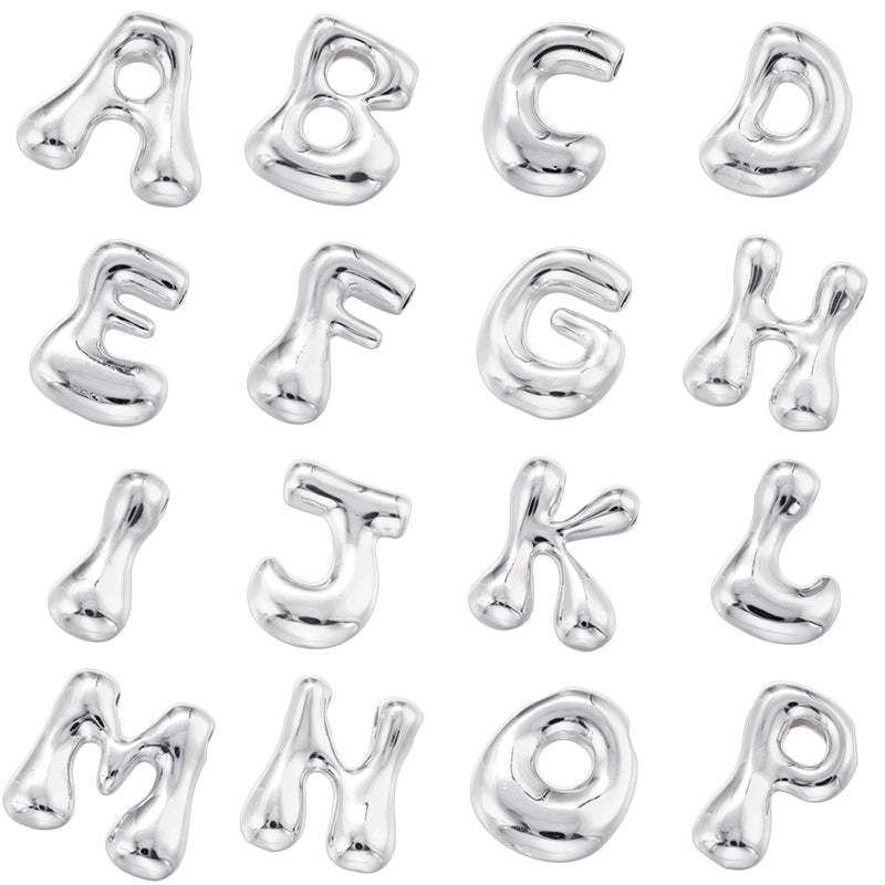 1 Piece 21mm Copper 18K Gold Plated Letter Beads