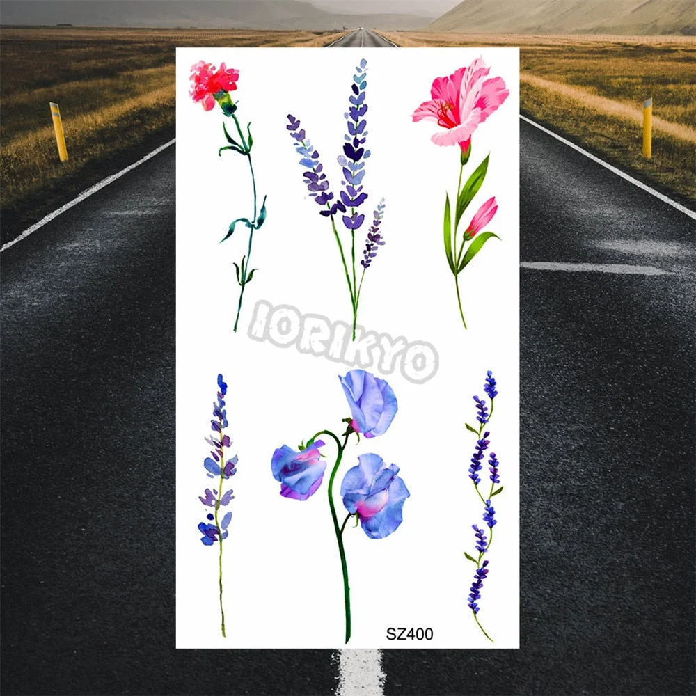 Hummingbird Small Temporary Tattoos For Women Girls Realistic Dandelion Butterfly Fake Tattoo Sticker Minimalist Forearm Tatoos