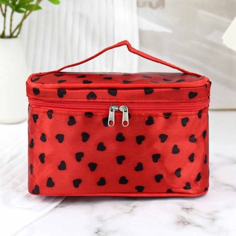 3 Pieces Vintage Style Round Dots Polyester Sewing Thread Square Makeup Bags