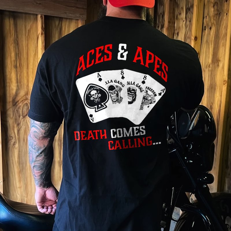 Livereid Death Comes Calling... Poker Printed Men's T-shirt - Livereid