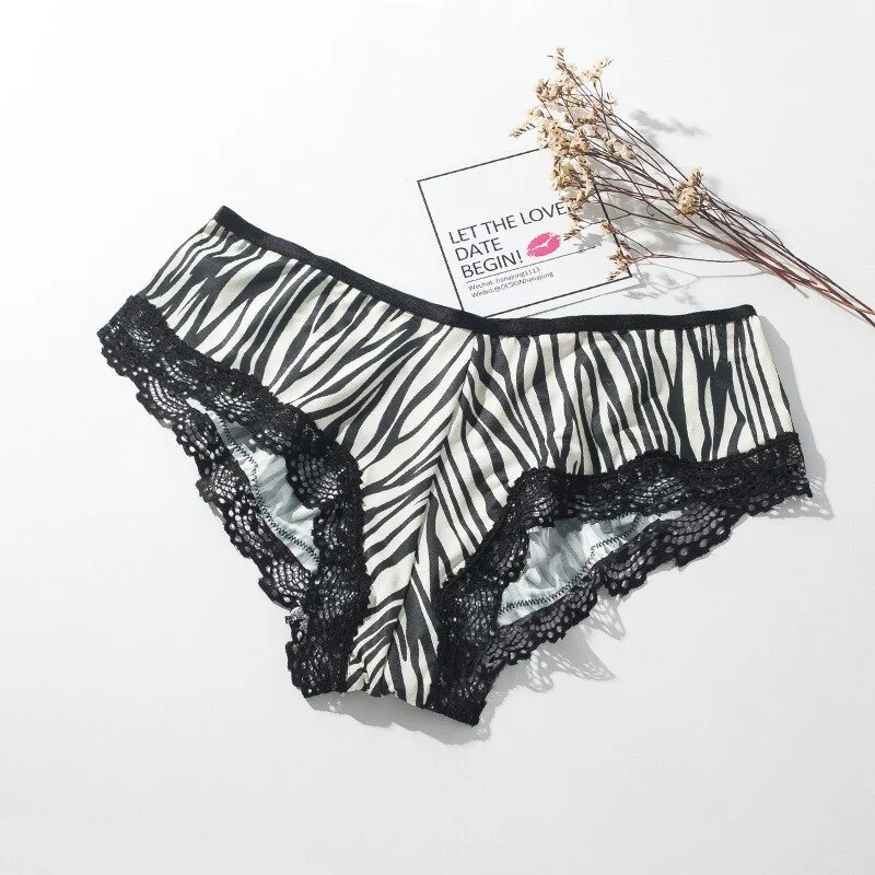 Billionm Lace Panties Women's Printed Underwear Panty European Hollow Out Cross Shorts Low Waist Seamless Underpants Lingerie