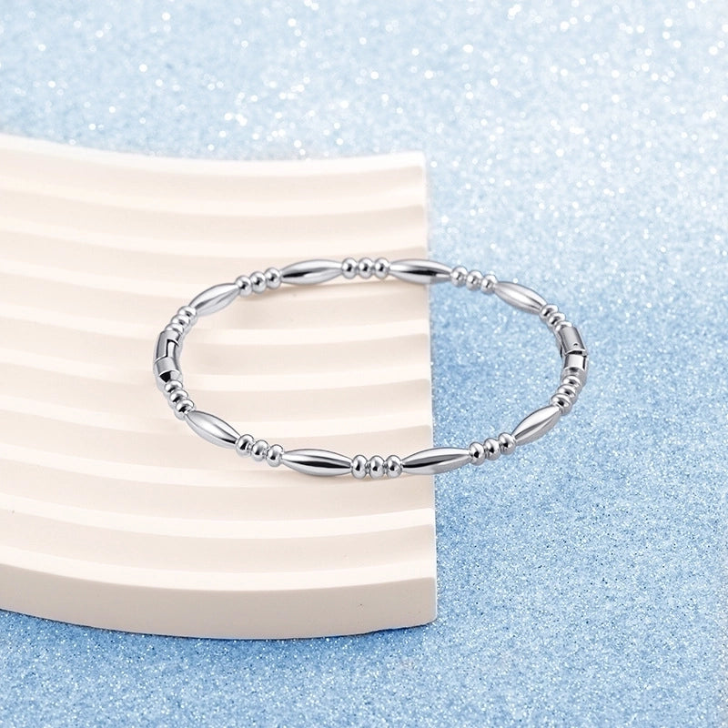 Elegant Lady Solid Color Stainless Steel Plating 18k Gold Plated Bangle