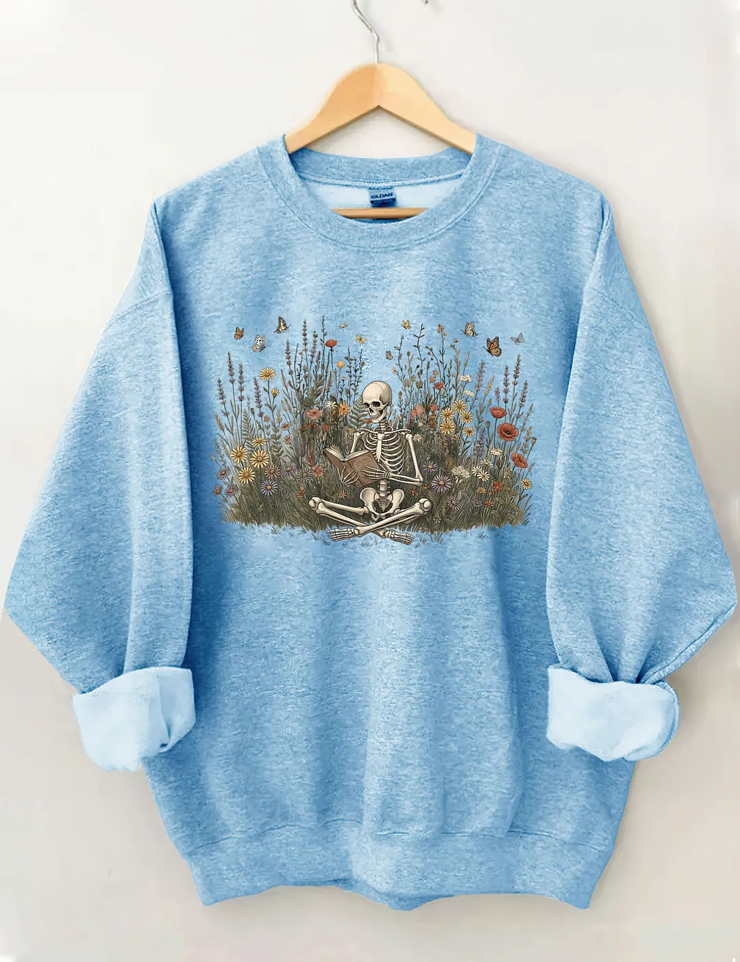 Skeleton Reading Book Sweatshirt